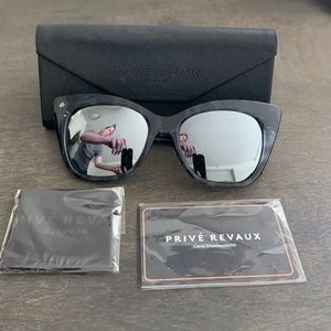 Prive Revaux dark grey tortoise with metallic lens. Never before worn.